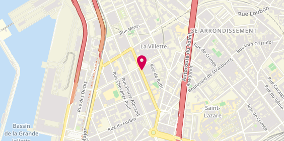 Plan de Pompes Funèbres Lutèce International Marseille, 48 Rue Peyssonnel, 13003 Marseille