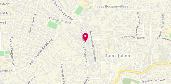 Plan de Agence Funéraire Pour Tous Afpt, 104 Boulevard de Beaumont, 13012 Marseille