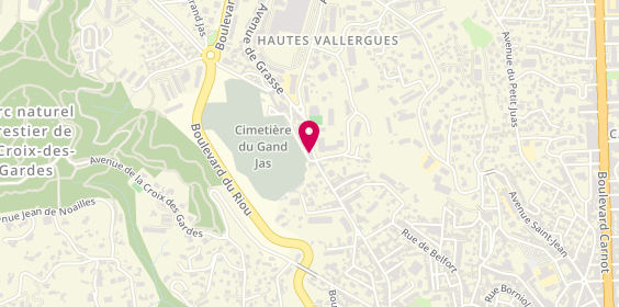 Plan de Pompes funèbres des Collines Nicoises, 207 avenue de Grasse, 06400 Cannes