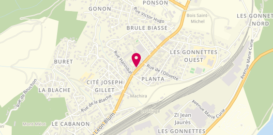 Plan de Pompes Funèbres et Marbrerie CHAZEL MARTIN - PFG LA VOULTE-SUR-RHONE, 21 avenue du 11 Novembre, 07800 La Voulte-sur-Rhône