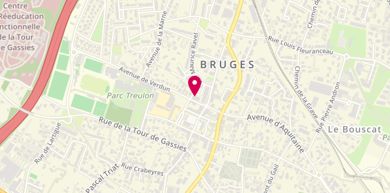 Plan de Pompes Funèbres d'Aliénor, 9 avenue de Verdun, 33520 Bruges
