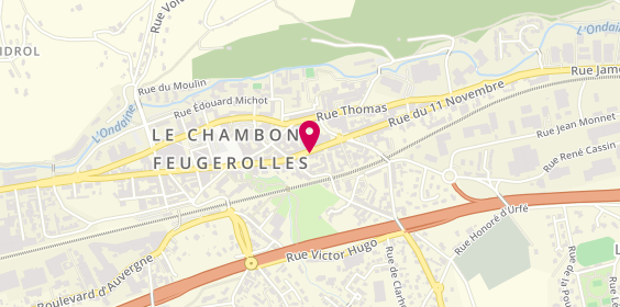 Plan de Pompes funèbres PFG LE CHAMBON-FEUGEROLLES, 24 Rue Gambetta, 42500 Le Chambon-Feugerolles