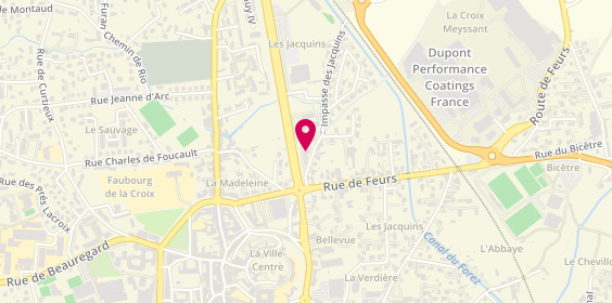 Plan de Pompes Funèbres MAZET, 1 Rue des Jacquins, 42600 Montbrison
