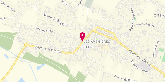 Plan de Pompes Funèbres Mercier aux AVENIERES (38630 Isère), 20 avenue Perriollat, 38630 Les Avenières-Veyrins-Thuellin