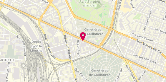 Plan de Pompes Funèbres CHABOUD - le Choix Funéraire, 184 avenue Berthelot, 69007 Lyon