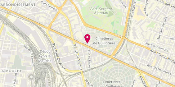 Plan de Centre Funeraire Riviere, 175 Avenue Berthelot, 69007 Lyon