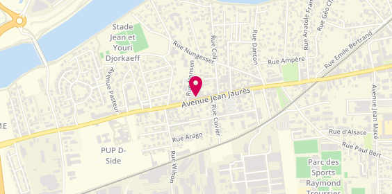 Plan de Pompes funèbres PFG DÉCINES-CHARPIEU, 87 avenue Jean Jaurès, 69150 Décines-Charpieu