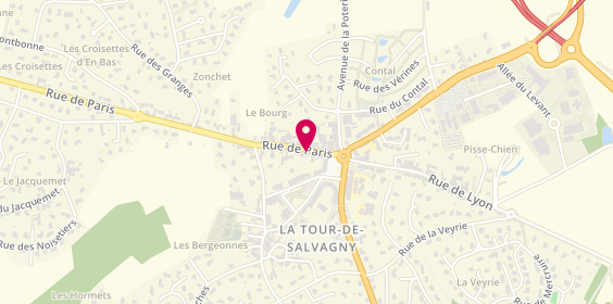 Plan de F.poyet Pompes Funebres - Marbrerie, 11 Rue de Paris, 69890 La Tour-de-Salvagny