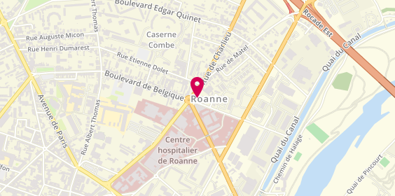 Plan de Pompes Funèbres des 3 Boulevards / Pompes Funèbres Roanne, 72 Rue de Charlieu, 42300 Roanne