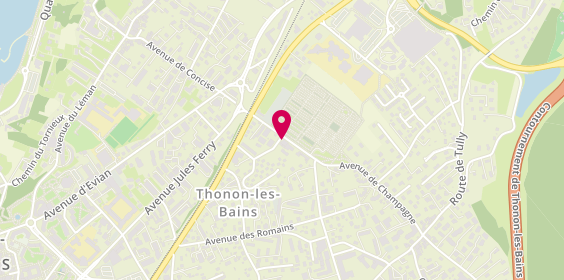 Plan de Marbrerie Pompes Funebres Buttay, 11 avenue de Champagne, 74200 Thonon-les-Bains