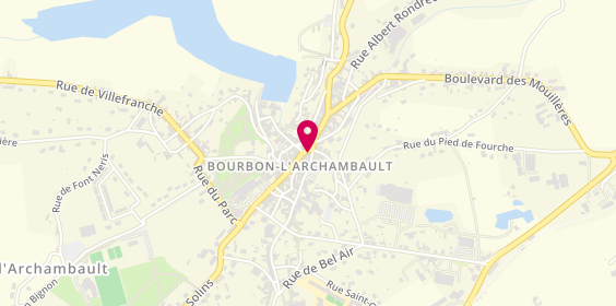 Plan de Pompes funèbres CHABUEL, 1 Rue Achille Allier, 03160 Bourbon-l'Archambault
