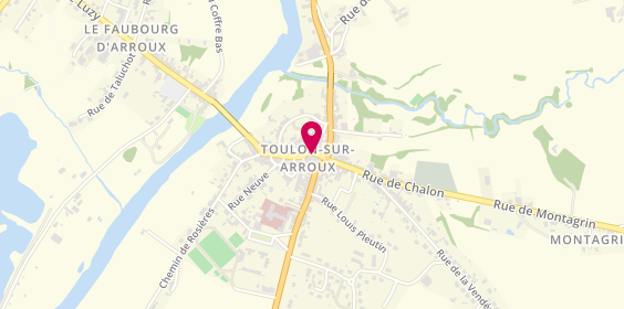 Plan de Pompes Funèbres Dutreuil, 2 place Nicolas de Tolon, 71320 Toulon-sur-Arroux