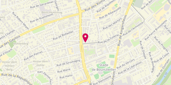 Plan de Pompes Funèbres Ritz, 3 Rue Tuilerie, 68200 Mulhouse