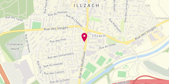 Plan de Pompes Funèbres - Marbrerie Alain Hoffarth Illzach Assistance décès 24h/24 et 7j/7, 46 Rue de Mulhouse, 68110 Illzach