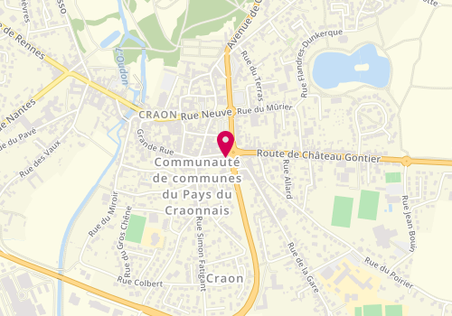 Plan de Pompes Funèbres Sud Mayenne, 52 Rue des Halles, 53400 Craon