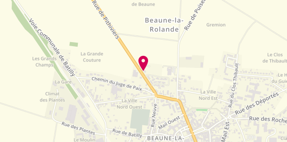 Plan de Pompes Funèbres et Marbrerie CHASSEIGNAUX ET FILS - PFG BEAUNE-LA-ROLANDE, 8 Rue de Pithiviers, 45340 Beaune-la-Rolande