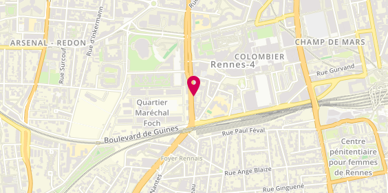 Plan de Pompes Funèbres LES RIVES DE LA SEICHE RENNES COLOMBIER CENTRE, 61 Boulevard de la Tour d'Auvergne, 35000 Rennes