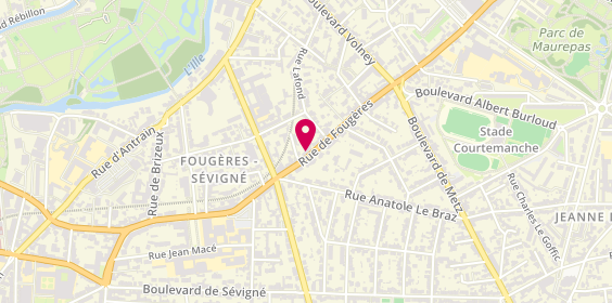 Plan de Pompes Funèbres LES RIVES DE LA SEICHE quartier RENNES JEANNE d'ARC MAUREPAS, 123 Rue de Fougères, 35700 Rennes