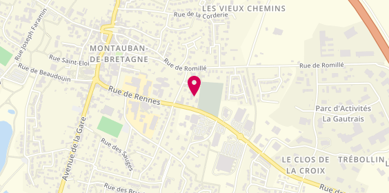 Plan de Pompes Funebres et Marbrerie Daniel, 47 Rue de Rennes, 35360 Montauban-de-Bretagne
