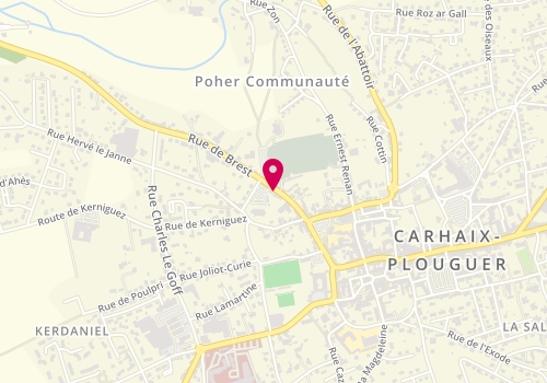 Plan de Services Funeraires Mollet - Pompes Funèbres et Marbrerie, 13 Rue de Brest, 29270 Carhaix-Plouguer