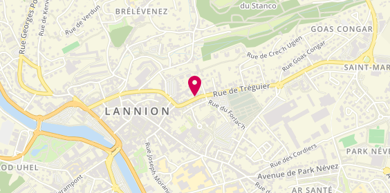Plan de Pompes funèbres PFG LANNION, 33 Rue de Tréguier, 22300 Lannion