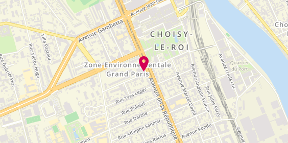 Plan de Pompes funèbres PFG CHOISY-LE-ROI, 16 avenue de la République, 94600 Choisy-le-Roi