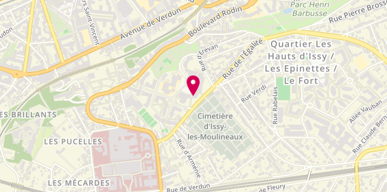 Plan de Pompes funèbres CARUEL, 62 Rue de l'Égalité, 92130 Issy-les-Moulineaux