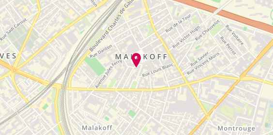 Plan de Pompes funèbres PFG MALAKOFF, 25 Rue Béranger, 92240 Malakoff