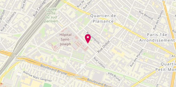 Plan de Pompes funèbres PFG PARIS 14 - Rue Pierre Larousse, 24 Rue Pierre Larousse, 75014 Paris
