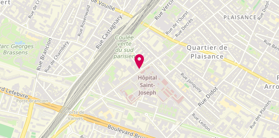 Plan de Agence Plaisance, Services Funéraires Ville de Paris, 14e arrondissement, 166 Rue Raymond Losserand, 75014 Paris