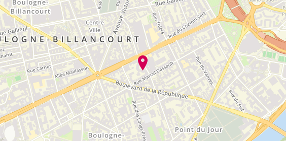 Plan de Pompes Funèbres de France, 12 Rue Barthelemy Danjou, 92100 Boulogne-Billancourt