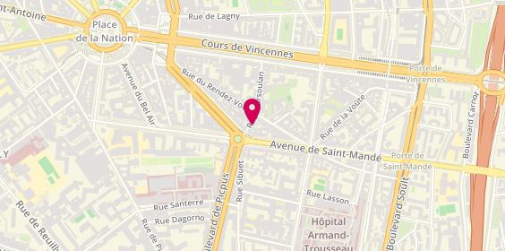 Plan de Pompes Funèbres Maison Dulac, 6 Rue Marsoulan, 75012 Paris