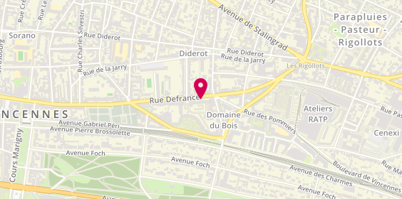 Plan de Omega Consult, 58 Rue Defrance, 94300 Vincennes
