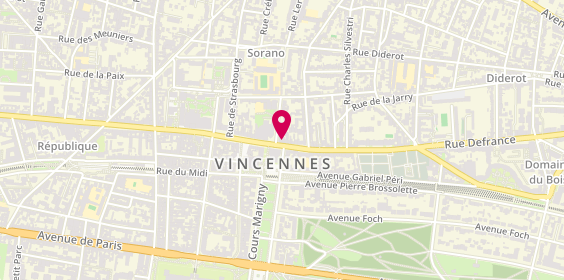 Plan de Pompes funèbres PFG VINCENNES, 84 Rue de Fontenay, 94300 Vincennes