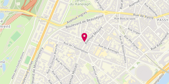 Plan de Agence Mozart, Services Funéraires Ville de Paris, 16e arrondissement, 48 avenue Mozart, 75016 Paris