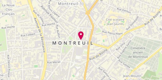Plan de Pompes funèbres PFG MONTREUIL, 4 place Jean Jaurès, 93100 Montreuil