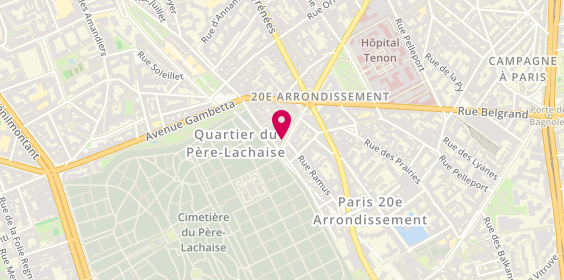 Plan de Pompes Funèbres Pascal Leclerc, 1 avenue du Père Lachaise, 75020 Paris