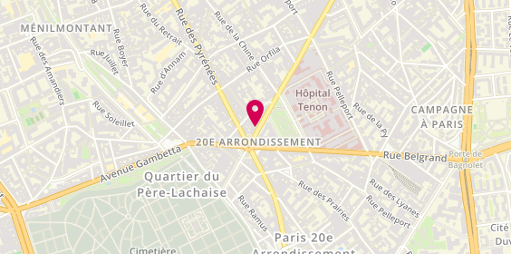 Plan de Pompes Funebres Rebillon, 83 avenue Gambetta, 75020 Paris