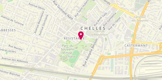 Plan de Pompes funèbres PFG CHELLES, 1 Rue des Frères Verdeaux, 77500 Chelles