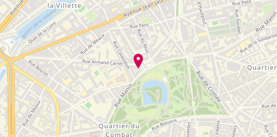 Plan de Pompes funèbres PFG PARIS 19, 1 place Armand Carrel, 75019 Paris