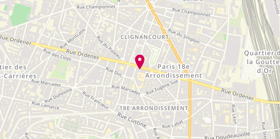 Plan de Pompes funèbres PFG PARIS 18, 111 Rue Ordener, 75018 Paris