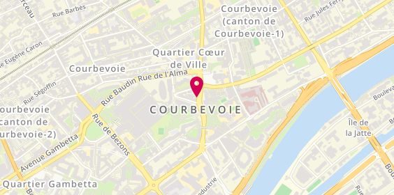Plan de Pompes funèbres PFG COURBEVOIE, 15 Rue de l'Hôtel de Ville, 92400 Courbevoie