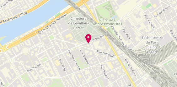 Plan de Pompes Funèbres Colliot - Marbrerie - Levallois-Perret - Bigard, 63 Rue Raspail, 92300 Levallois-Perret