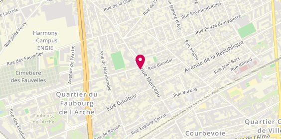 Plan de Roc Eclerc, 57 avenue Marceau, 92400 Courbevoie
