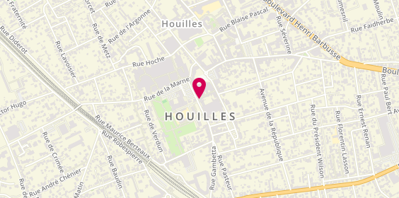 Plan de Pompes funèbres PFG HOUILLES, 7 Rue Gambetta, 78800 Houilles