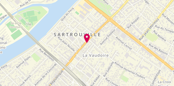 Plan de Pompes funèbres PFG SARTROUVILLE, 47 avenue Jean Jaurès, 78500 Sartrouville