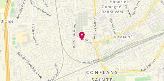 Plan de Pompes Funebres Marbrerie Choteau, 19 Rue du Repos, 78700 Conflans-Sainte-Honorine