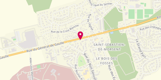 Plan de Pompes Funèbres Georges Guillon, 13 Rue du Général de Gaulle, 27180 Saint-Sébastien-de-Morsent