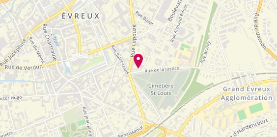 Plan de Pompes Funèbres et Marbrerie Berthelot, 3 Rue de la Justice, 27000 Évreux