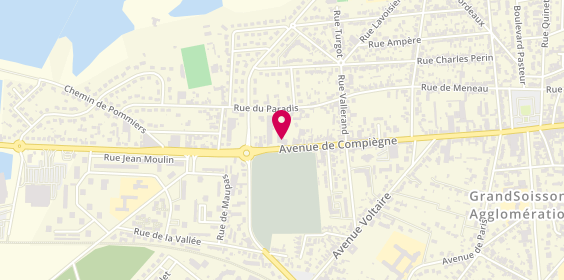 Plan de Pompes Funèbres et Marbrerie Lamarre, 56 avenue de Compiègne, 02200 Soissons